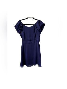 BCBGeneration Elegant Purple Dress with puff flutter cap sleeves low back size 4